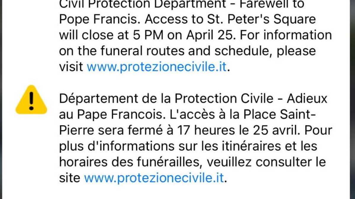Immagine di L'alert che ha fatto suonare i telefoni e spaventato i romani: “Piazza San Pietro chiuderà alle 17”