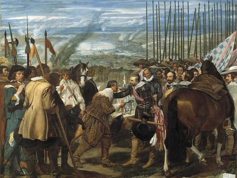 La resa di Breda di Diego Vel&aacute;zquez. Olio su tela, 1635.&nbsp;<br />
