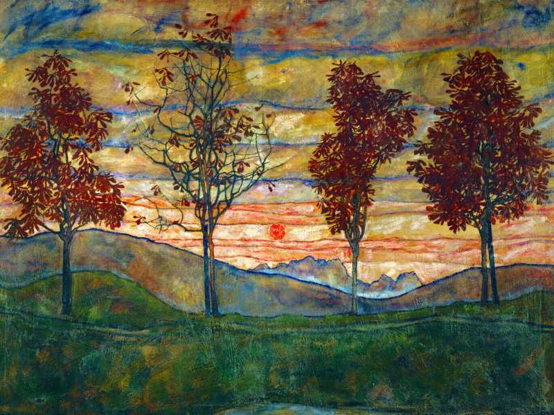 Egon Schiele,"Four Trees", 1917
