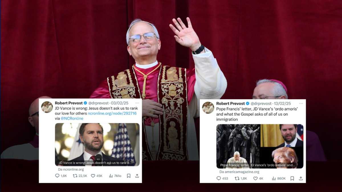 Immagine di L'account X di Papa Leone XIV e i tweet contro la politica sui migranti di Trump e J.D. Vance
