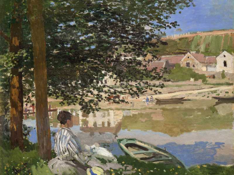 C. Monet, <em>On the Bank of Seine, Bennecourt</em>, 1868