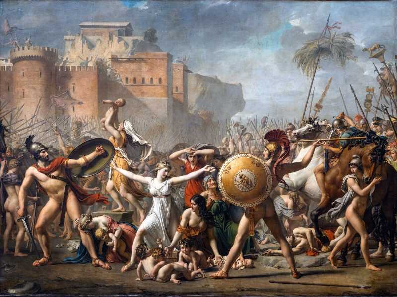 Particolare da Jacques-Louis David, &ldquo;Le sabine&rdquo;, olio su tela, 1799, Museo del Louvre