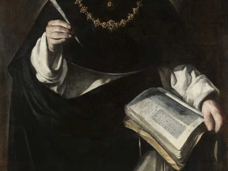 Antonio del Castillo y Saavedra, “San Tommaso d’Aquino”, olio su tela, 1600-1649, Museo delle Belle arti di Cordova <br />