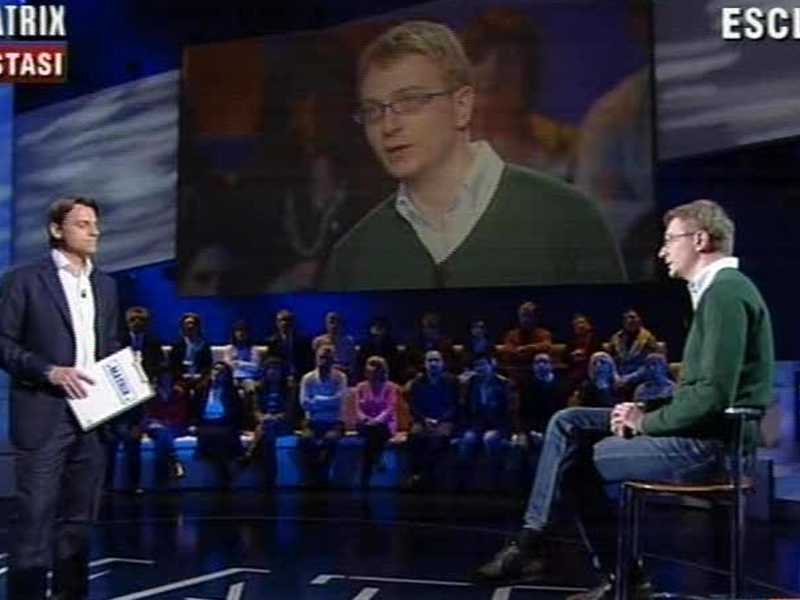 Una puntata di &ldquo;Matrix&rdquo; dell&rsquo;aprile del 2010, con Alberto Stasi ospite (foto Ansa)&nbsp;<br />