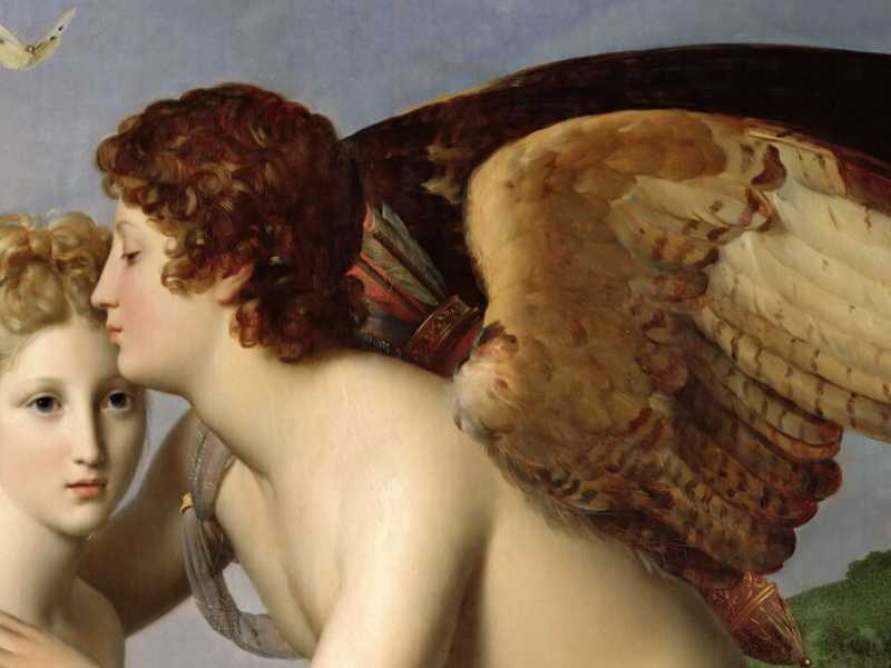 François Gérard, Amore e Psiche (1798), Olio su tela, Parigi, Museo del Louvre, dettaglio (Wikimedia commons) <br />