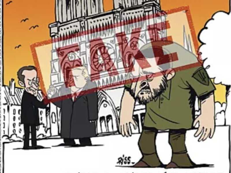 Falsa copertina attribuita alla rivista satirica Charlie Hebdo