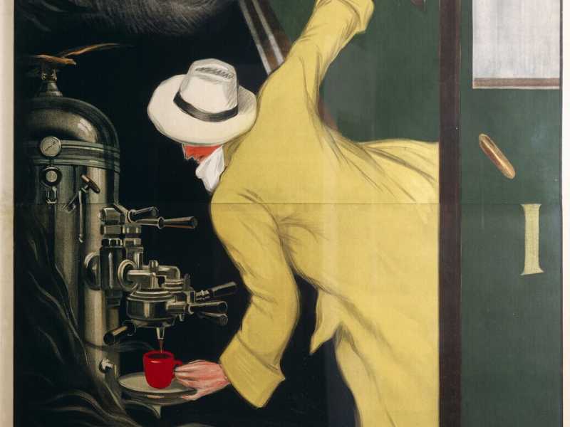 La pubblicit&agrave; della macchina da caff&egrave; &ldquo;Victoria Arduino&rdquo; con l&rsquo;illustrazione realizzata da Leonetto Cappiello, 1922 (Getty)<br />