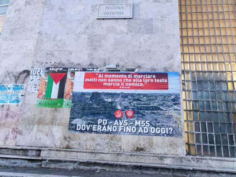 A Roma i comunisti attaccano Pd, M5s e Avs sulla Palestina: "Dov'erano fino a oggi?"