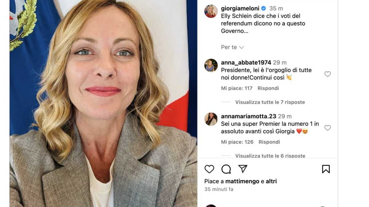 Immagine di La risposta di Meloni a Schlein sul referendum: un selfie con sorriso