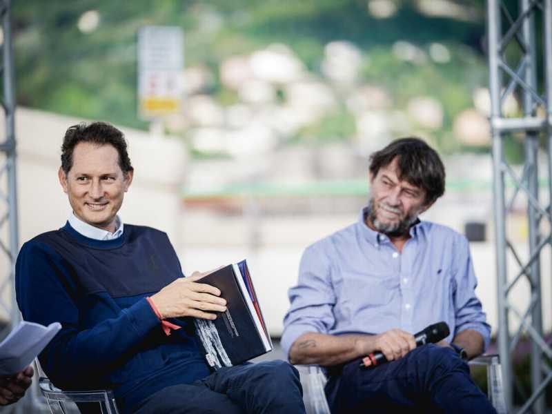John Elkann e Giovanni Soldini (foto ANSA)