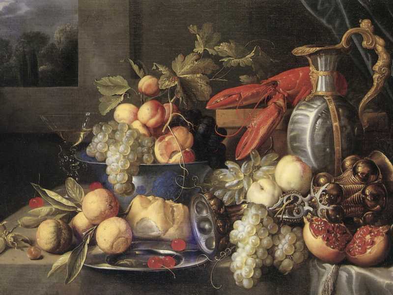 Alexander Coosemans, "Natura morta con pane e aragosta"