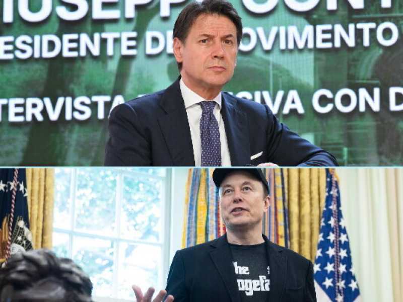 Giuseppe Conte (ansa)<br />Elon Musk (ansa)