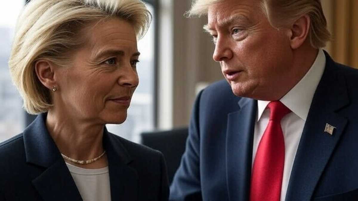Immagine di Trump e von der Leyen annunciano l’accordo sui dazi, ma i numeri reali smentiscono l’euforia