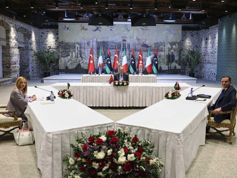 Meloni in Turchia, trilaterale con Erdogan e Dabaiba (LaPresse)&nbsp;<br />