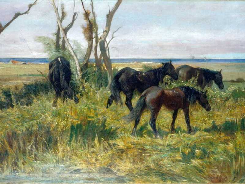 Giovanni Fattori, "Cavalli al pascolo", 1872