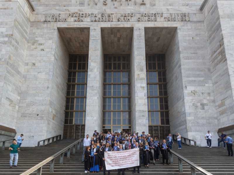Milano, protesta dei magistrati dell&rsquo;Anm contro la riforma Nordio (LaPresse)&nbsp;<br />