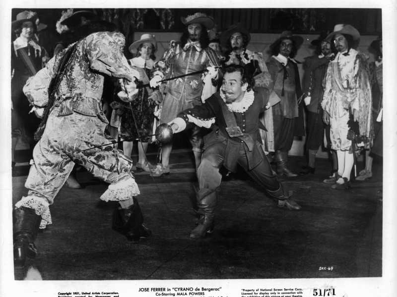 Jose Ferrer nel film 'Cyrano De Bergerac', 1951. (Foto Getty)