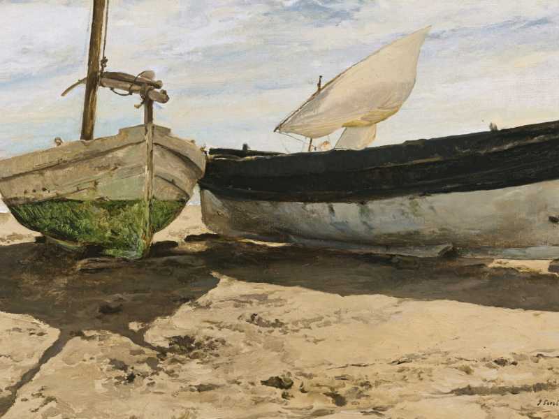 Joaqu&iacute;n Sorolla - Barcas en la Playa, Valencia (1894)