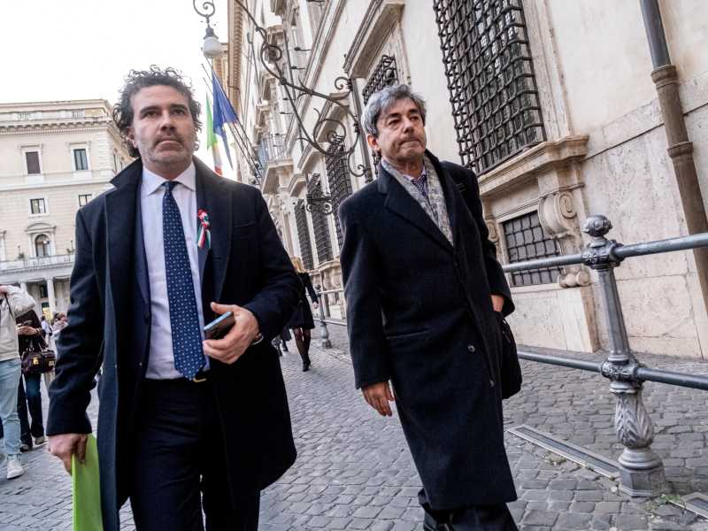 Rocco Maruotti e Cesare Parodi, rispettivamente segretario nazionale e presidente dell&rsquo;Anm, a Palazzo Chigi (Mauro Scrobogna / LaPresse)&nbsp;<br />