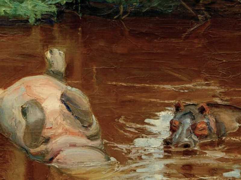 Akseli Gallen-Kallela, "Ippopotami nel fiume Tana", 1910