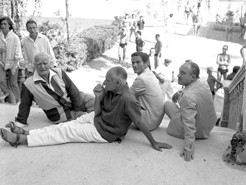 Leonida Repaci, Moravia e Pasolini nel &rsquo;68 (foto Getty)&nbsp;<br />