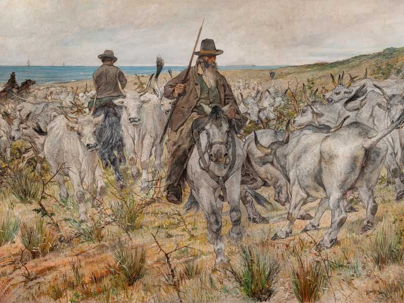 Giovanni Fattori, Mandria maremmana, 1893 olio su tela, 200×300 cm Museo Civico Giovanni Fattori, Livorno 