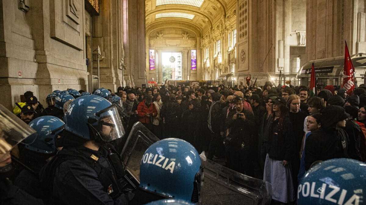 Immagine di Meloni sulla guerriglia a Milano durante lo sciopero per Gaza: "Violenze indegne". Anche Schlein condanna