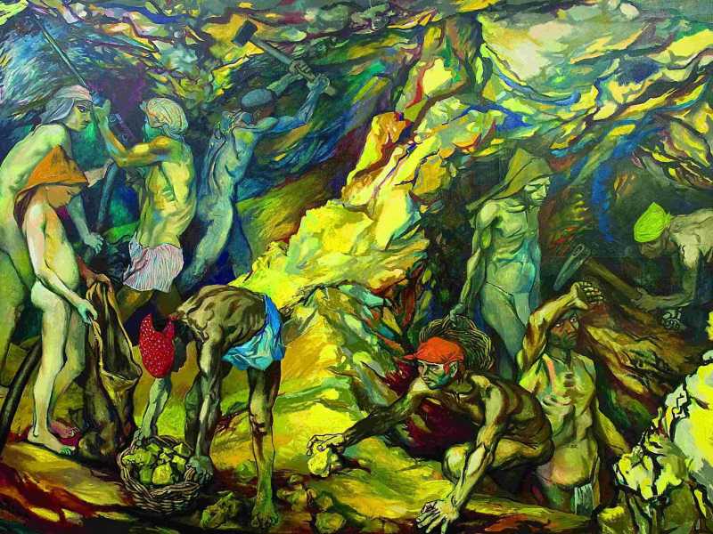 Renato Guttuso, &ldquo;Zolfara&rdquo;, olio su tela, 1953 (foto Ansa)&nbsp;<br />