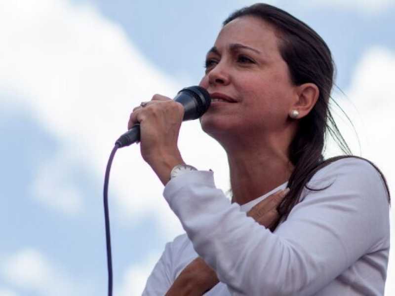 La leader dell'opposizione venezuelana, Corina Machado (Foto LaPresse)