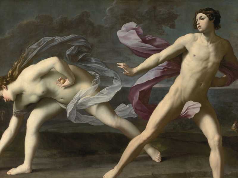 “Ippomene e Atalanta” di Guido Reni nella versione del Prado di Madrid, olio su tela, 1619