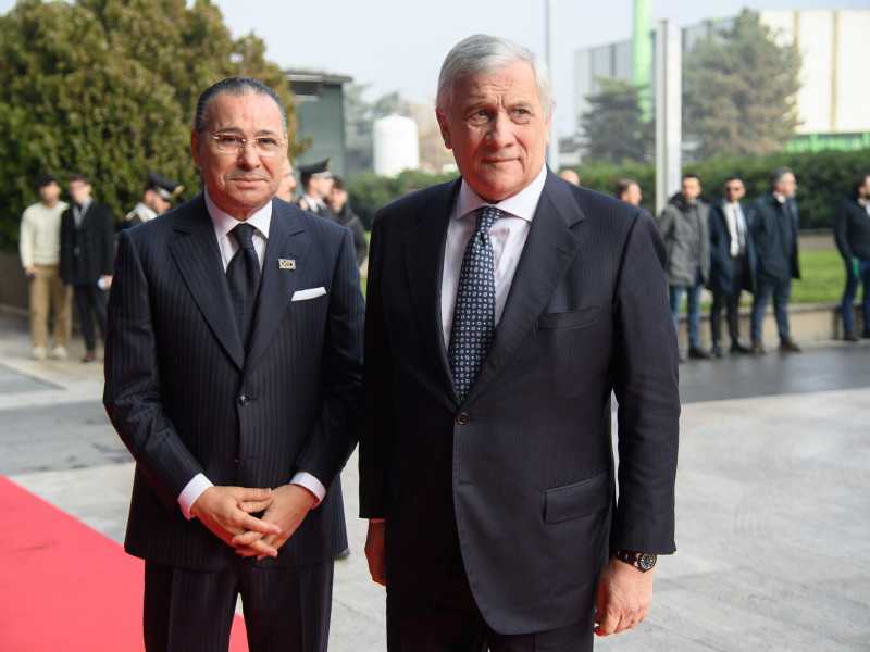 Kamel Ghribi con Antonio Tajani (foto LaPresse)