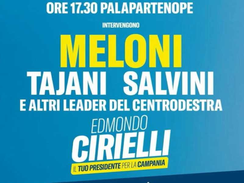 A Napoli il centrodestra fa sparire Lupi dai manifesti dei comizi con Meloni