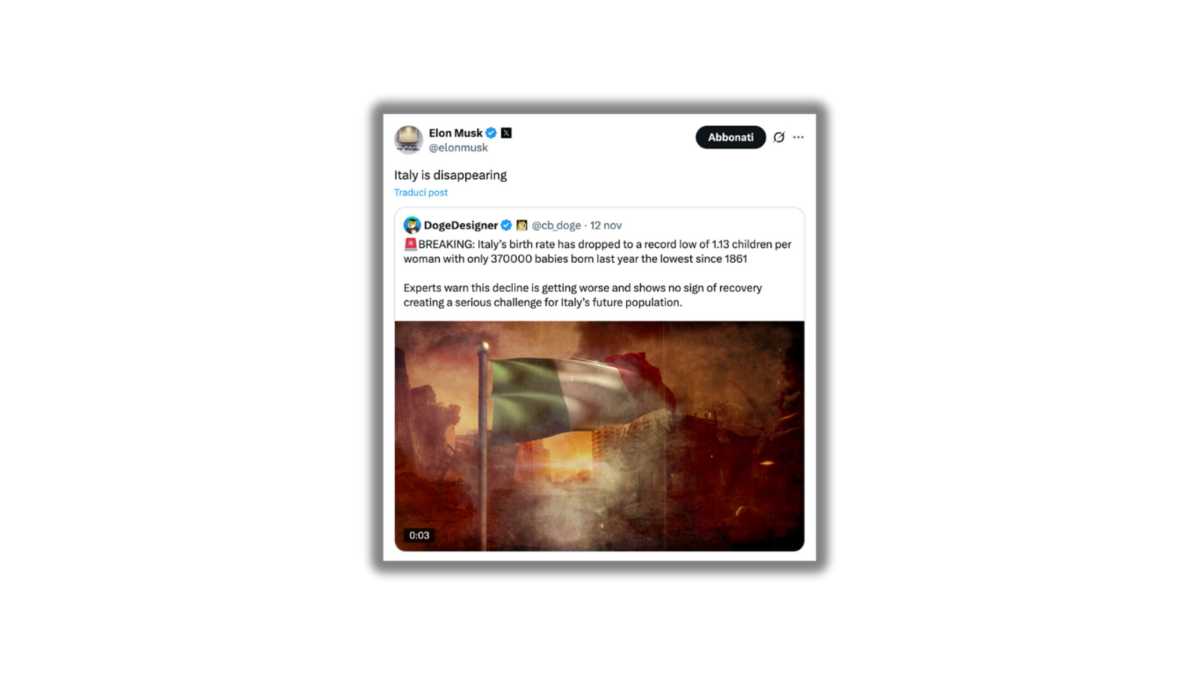 Immagine di Elon Musk ha ragione. La crisi delle nascite è una bomba a orologeria per l'Italia