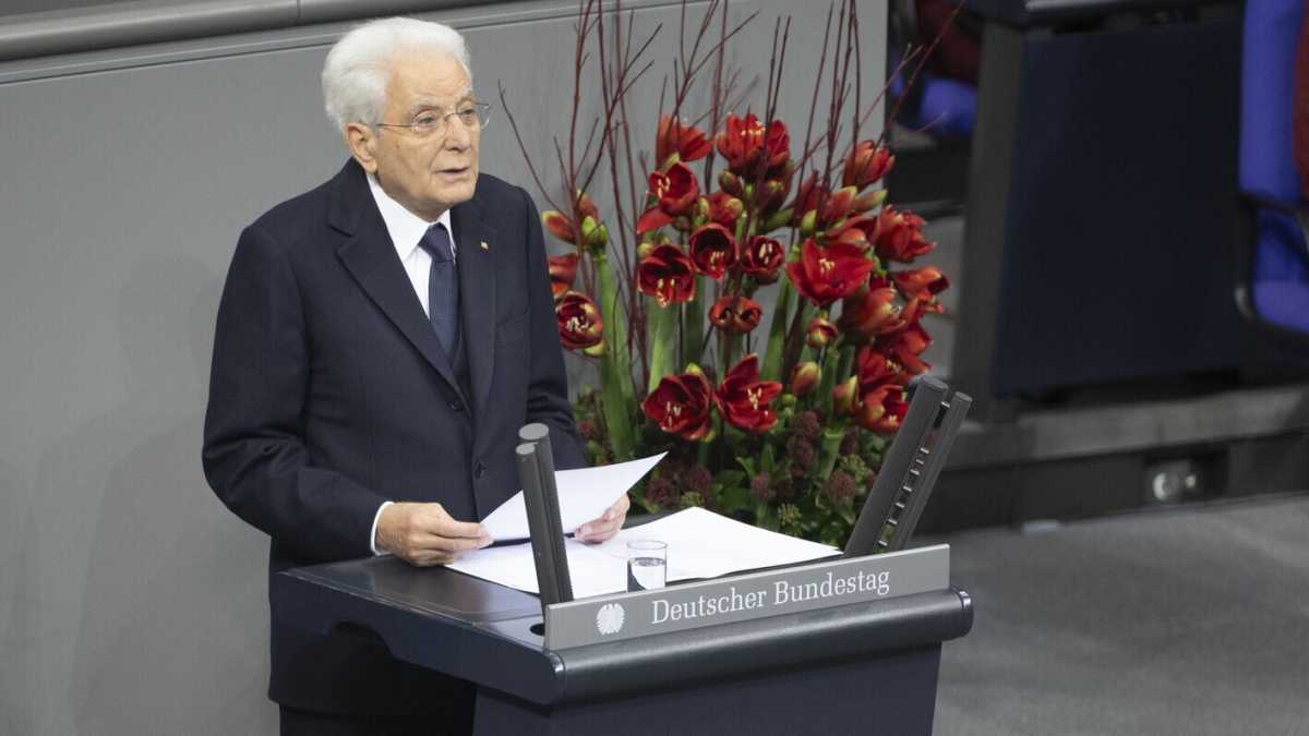 Immagine di Mattarella a Berlino: "La guerra di aggressione è un crimine"