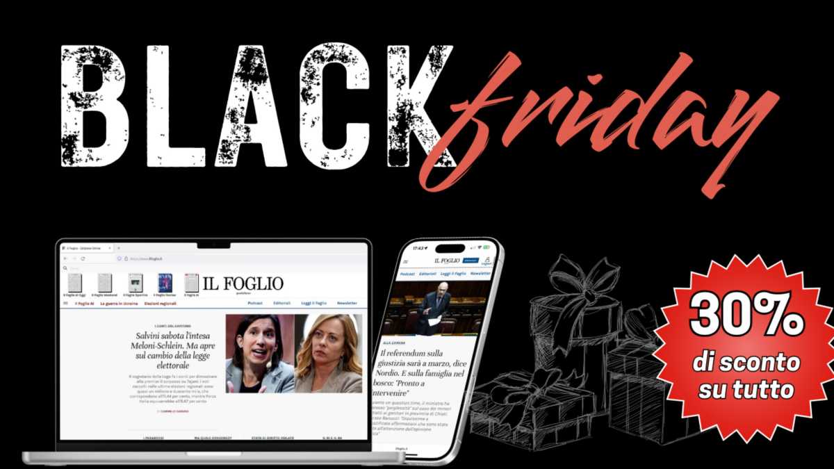 Immagine di Il Black Friday del Foglio: tre giorni di sconti su tutti gli abbonamenti