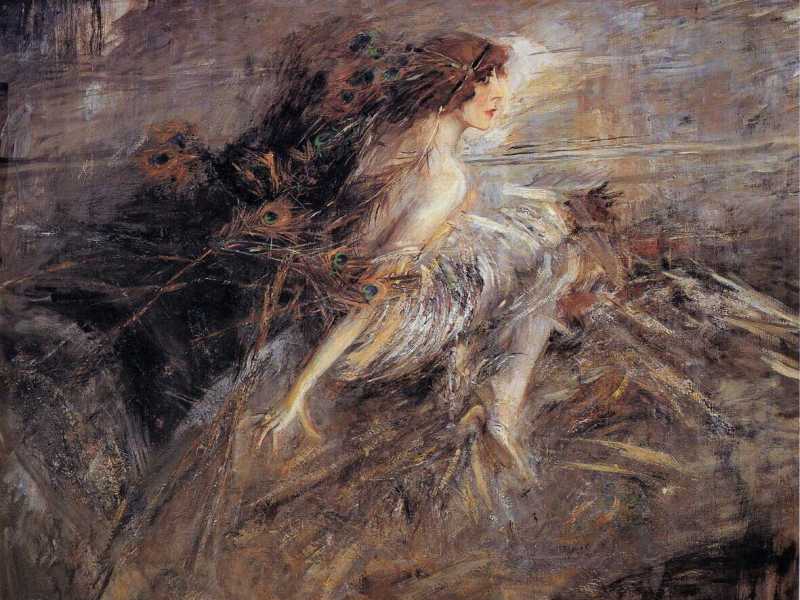 Giovanni Boldini - La marchesa Luisa Casati con penne di pavone