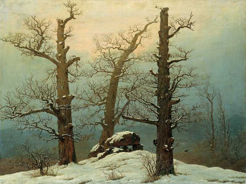 Caspar David Friedrich, "Cairn in snow", 1807