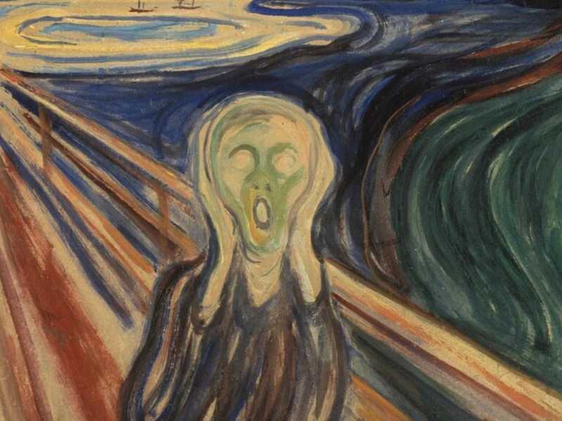 dettaglio del quadro L'Urlo di Edvard Munch <br />