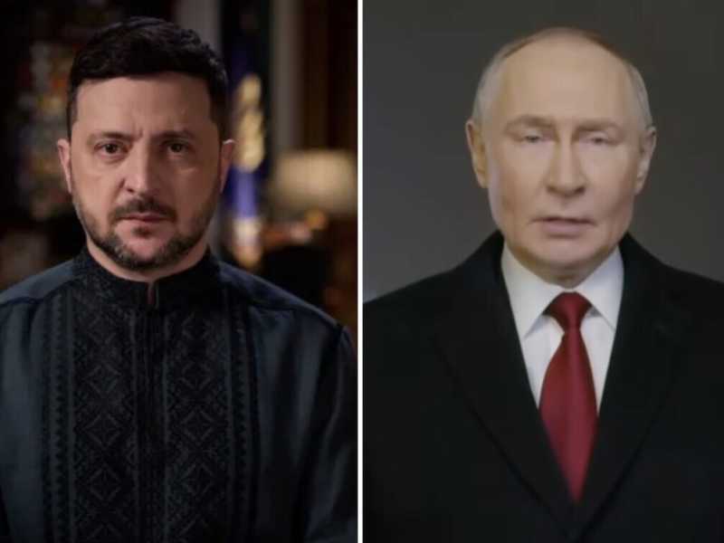 Per aprire il 2026 Zelensky parla di pace, Putin di vittoria