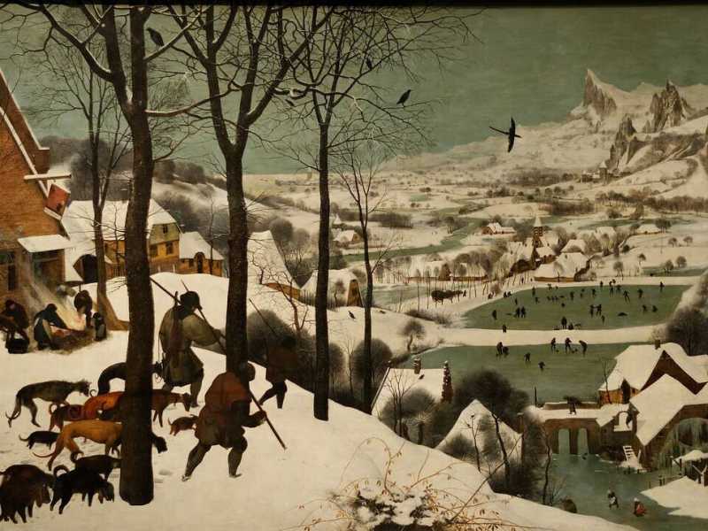 Cacciatori nella neve del 1565 di Pieter Brueghel (Google creative commons)