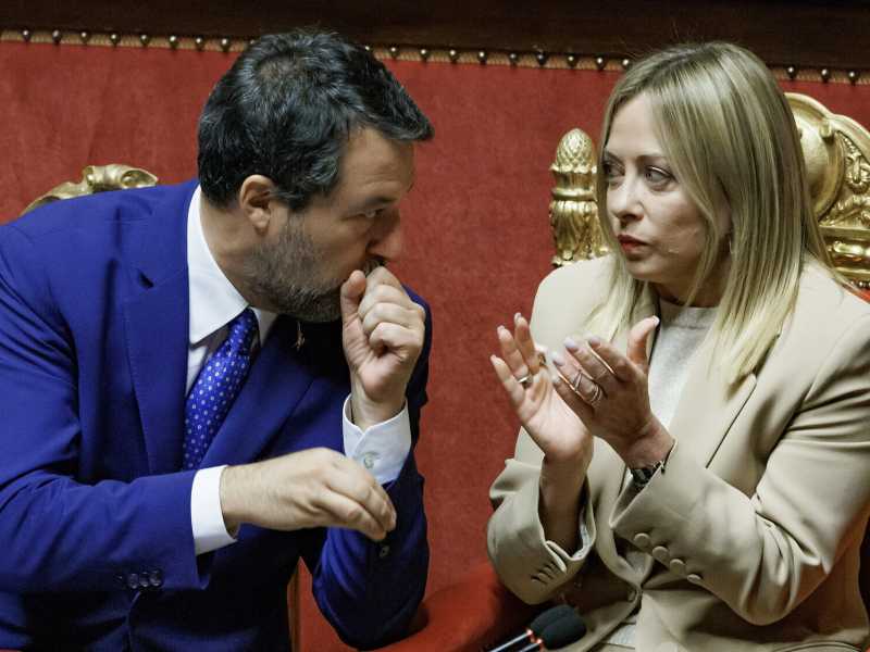 Matteo Salvini e Giorgia Meloni (foto LaPresse)