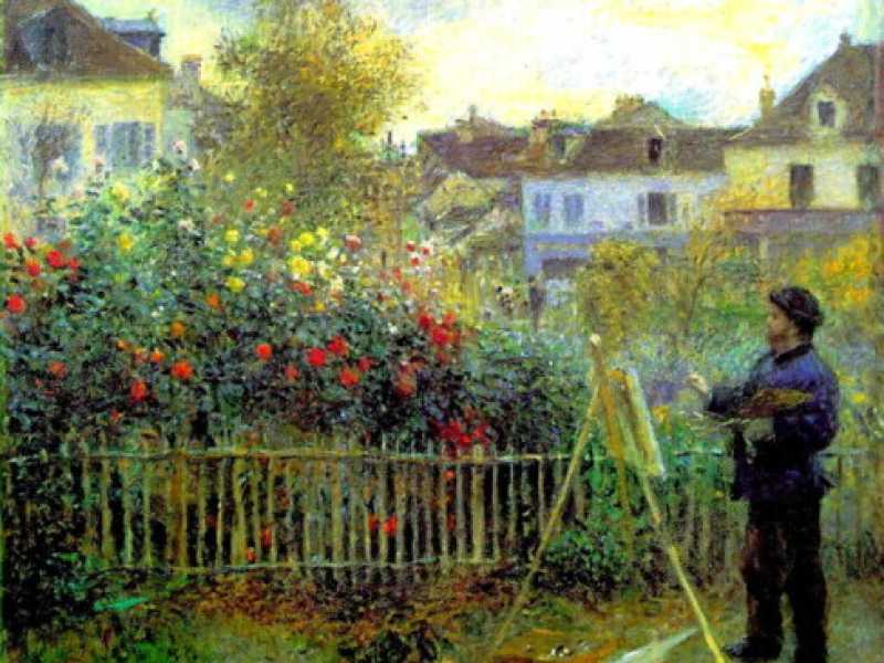 P.A. Renoir,<em> Claude Monet paining in his garden at Argenteuil</em>, 1873