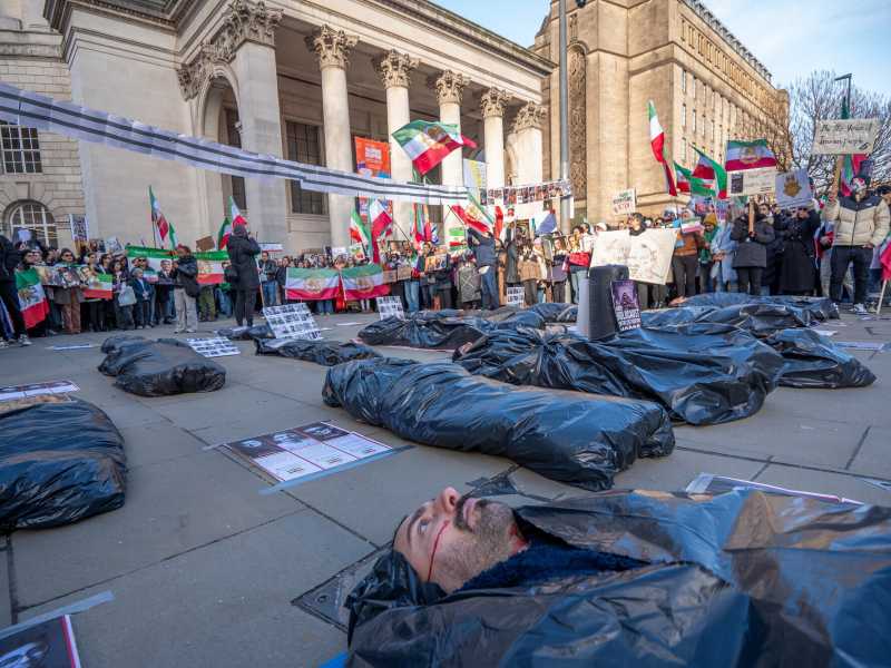 Una grande manifestazione a Londra, congtro le violenze del regime iraniano (Foto di Gary Roberts/SOPA Images via Getty Images) <br />