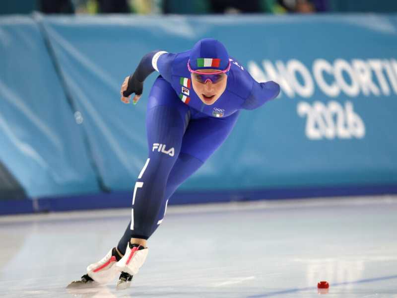 Francesca Lollobrigida ha vinto anche la prova sui 5.000 metri di pattinaggio di velocit&agrave; a Milano-Cortina 2026 (foto Ansa)