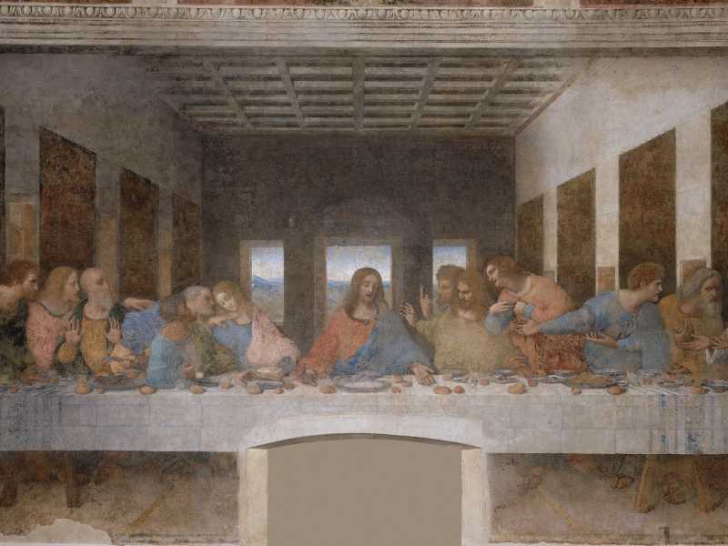 Ultima Cena, Leonardo da Vinci, 1494-1498, tempera e olio su intonaco, Chiesa di Santa Maria delle Grazie, Milano
