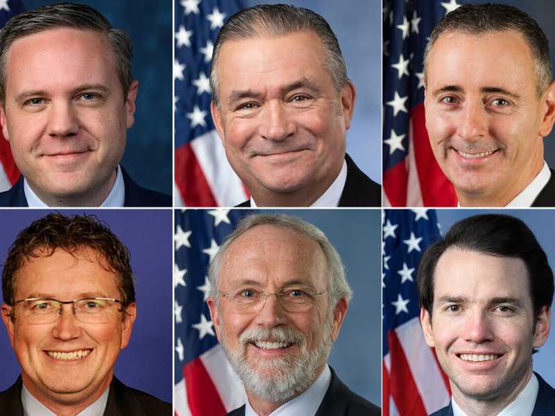 I sei deputati che hanno votato contro i dazi di Trump (foto ANSA)