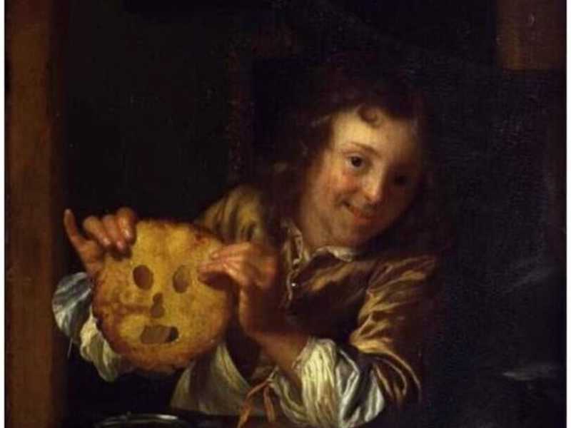 Godefridus Schalcken, "Ragazzo con pancake", 1680 circa&nbsp;<br />