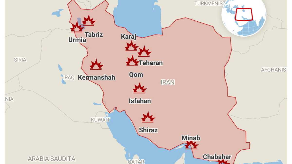 Immagine di Tutti gli obiettivi colpiti negli attacchi in Iran e la risposta di Teheran, sulla mappa