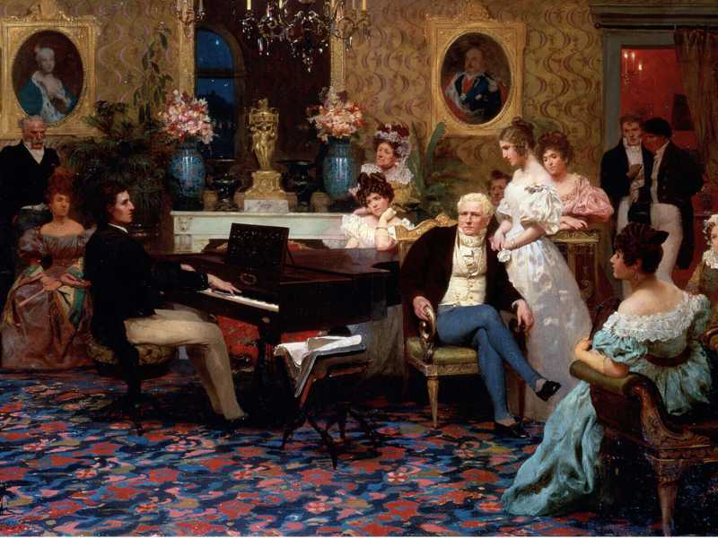 H. Siemiradzki, &ldquo;Chopin suona il piano nella sala del principe Radziwill&rdquo;, 1887&nbsp;<br />