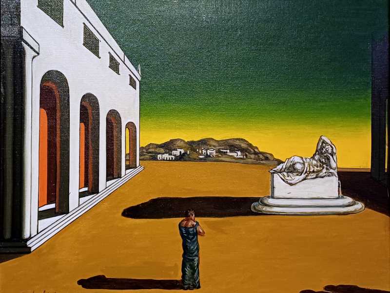 Meditazione autunnale, di Giorgio de Chirico (1912), Museo Soumaya, Messico <br />